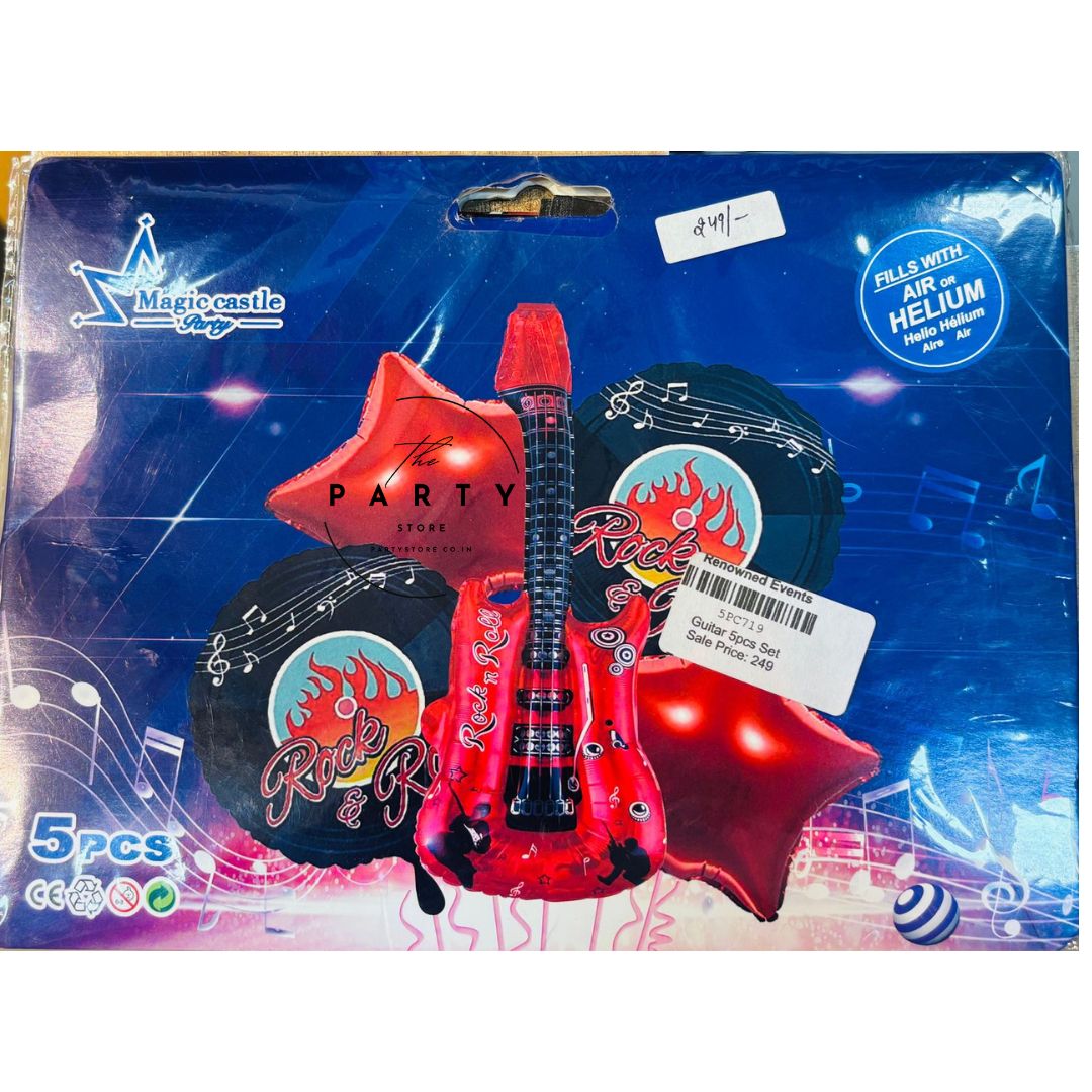 Guitar Shape Foil Balloons set