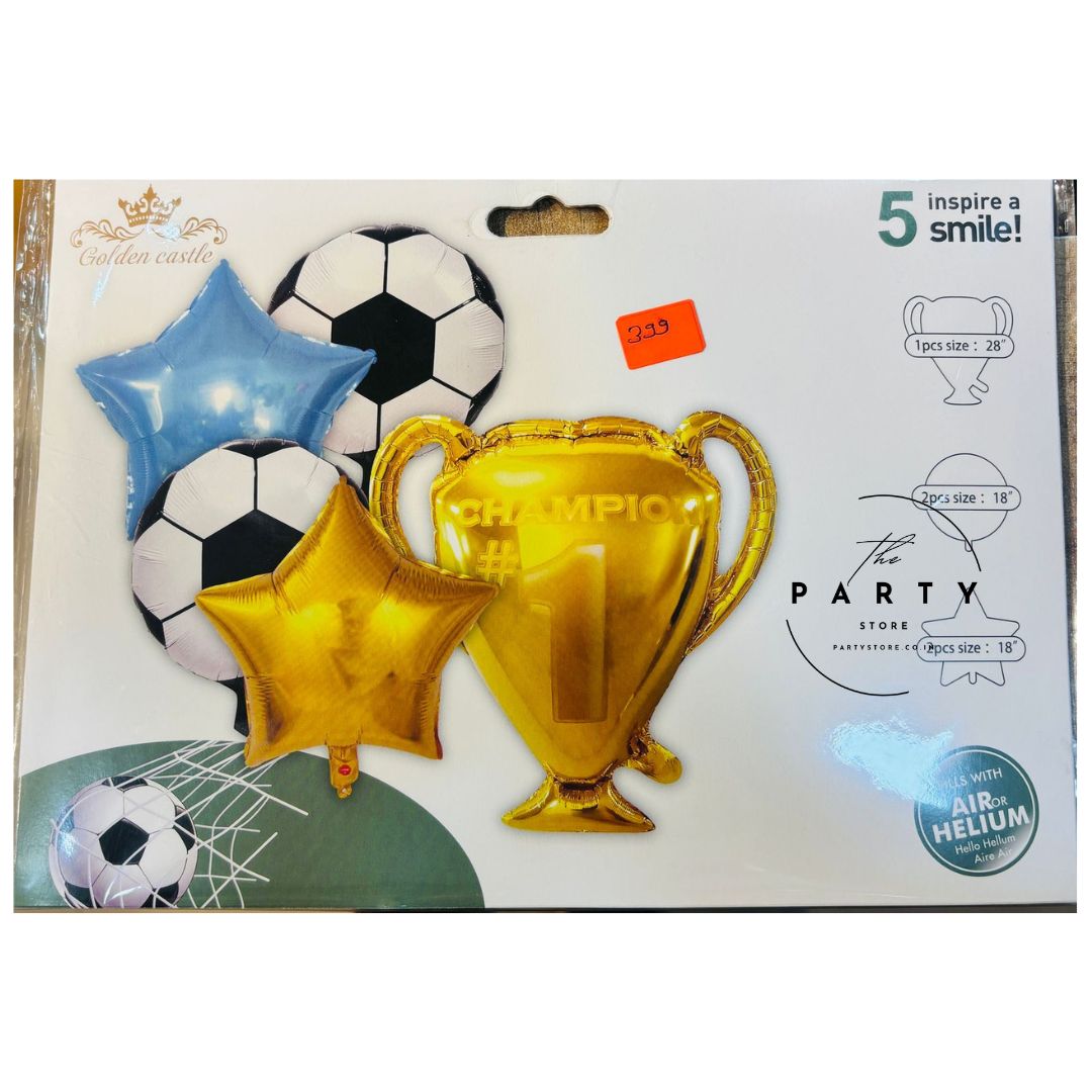 Champion Trophy Soccer Foil Balloon Set