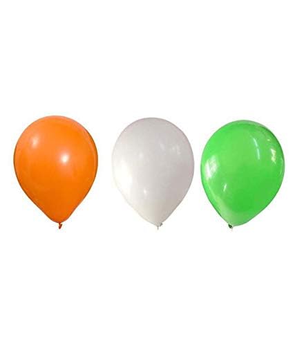 Tri Colour Balloon Decorations For Happy Republic Day,Independence Day,15 August,26 January Balloon Decoration, For Offices, Schools, Colleges,Society, Parties, Home Size 9" Inch 75 pcs
