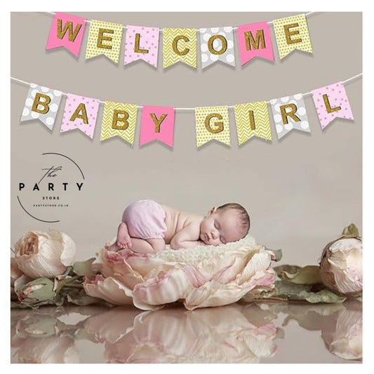 Baby Welcome banner Pink