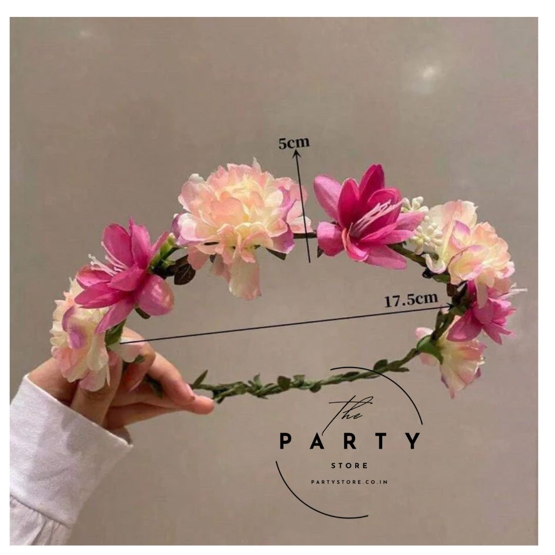 Elegant Floral Crown Headband for Birthdays, Photoshoots, and Special Occasions | Adjustable Hair Accessory