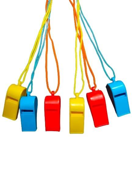 Whistle Toy Seeti Multi-Colour Birthday Return Gift (12 Pcs) - The Party Store