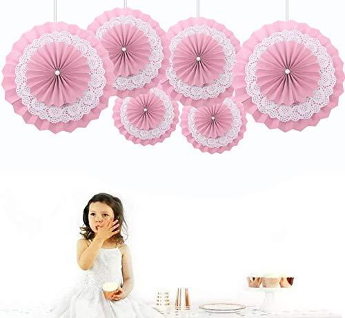 Multicolor Paper Fan Decorations for Weddings, Baby Showers, Birthdays, Holi, Lohri, Diwali festivals pack of 6 - The Party Store