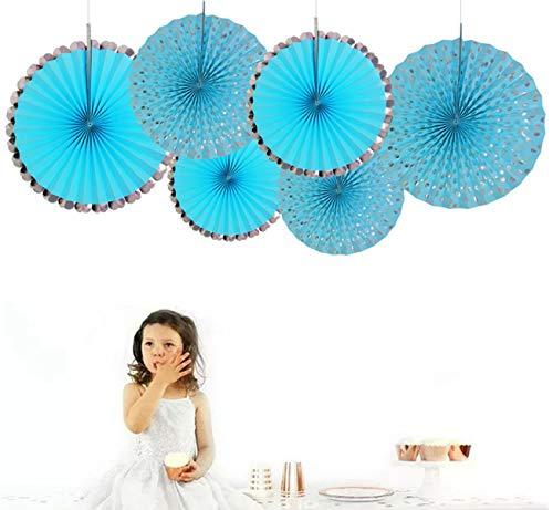 Multicolor Paper Fan Decorations for Weddings, Baby Showers, Birthdays, Holi, Lohri, Diwali festivals pack of 6 - The Party Store