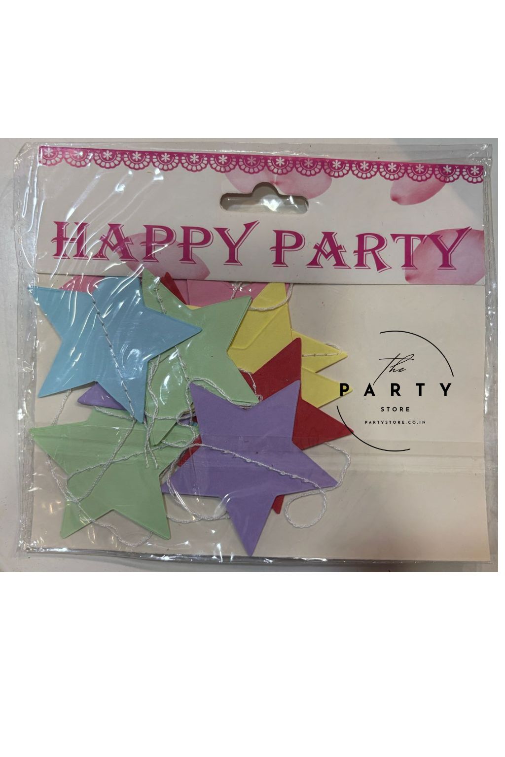 Glitter Paper Star Multicolours 4 Pcs Hanging