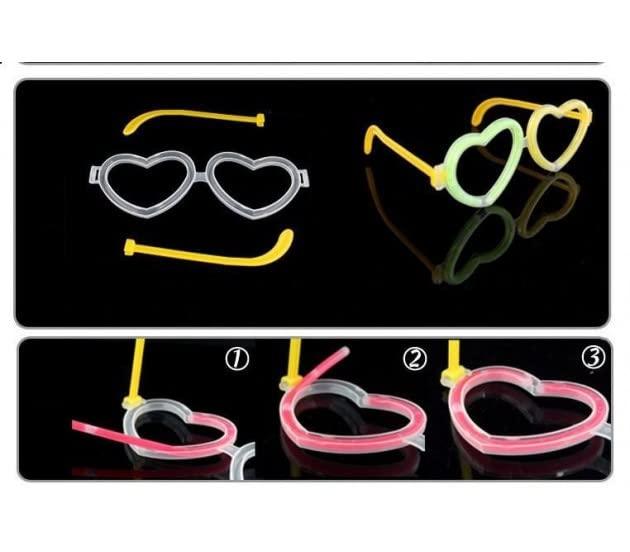 Glow Heart Shape Glasses - Pack of 2 - The Party Store