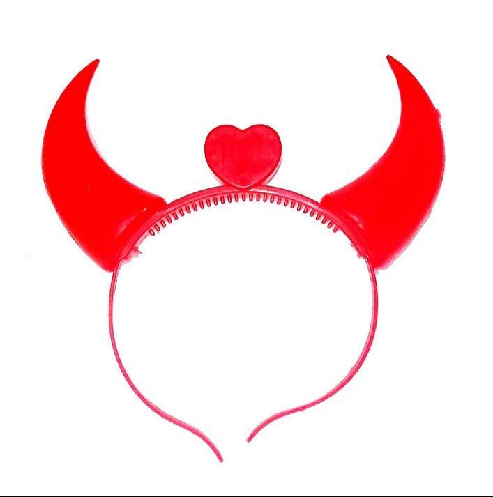 Horn Shape LED Lighting Hair Band For Kids Girls (Red) - The Party Store