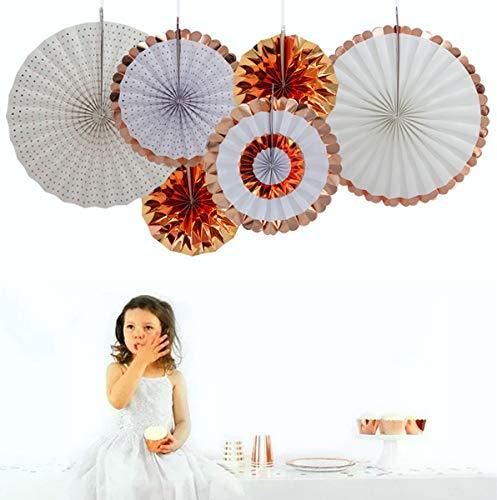 Multicolor Paper Fan Decorations for Weddings, Baby Showers, Birthdays, Holi, Lohri, Diwali festivals pack of 6 - The Party Store