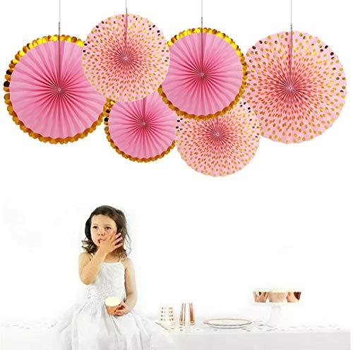 Multicolor Paper Fan Decorations for Weddings, Baby Showers, Birthdays, Holi, Lohri, Diwali festivals pack of 6 - The Party Store