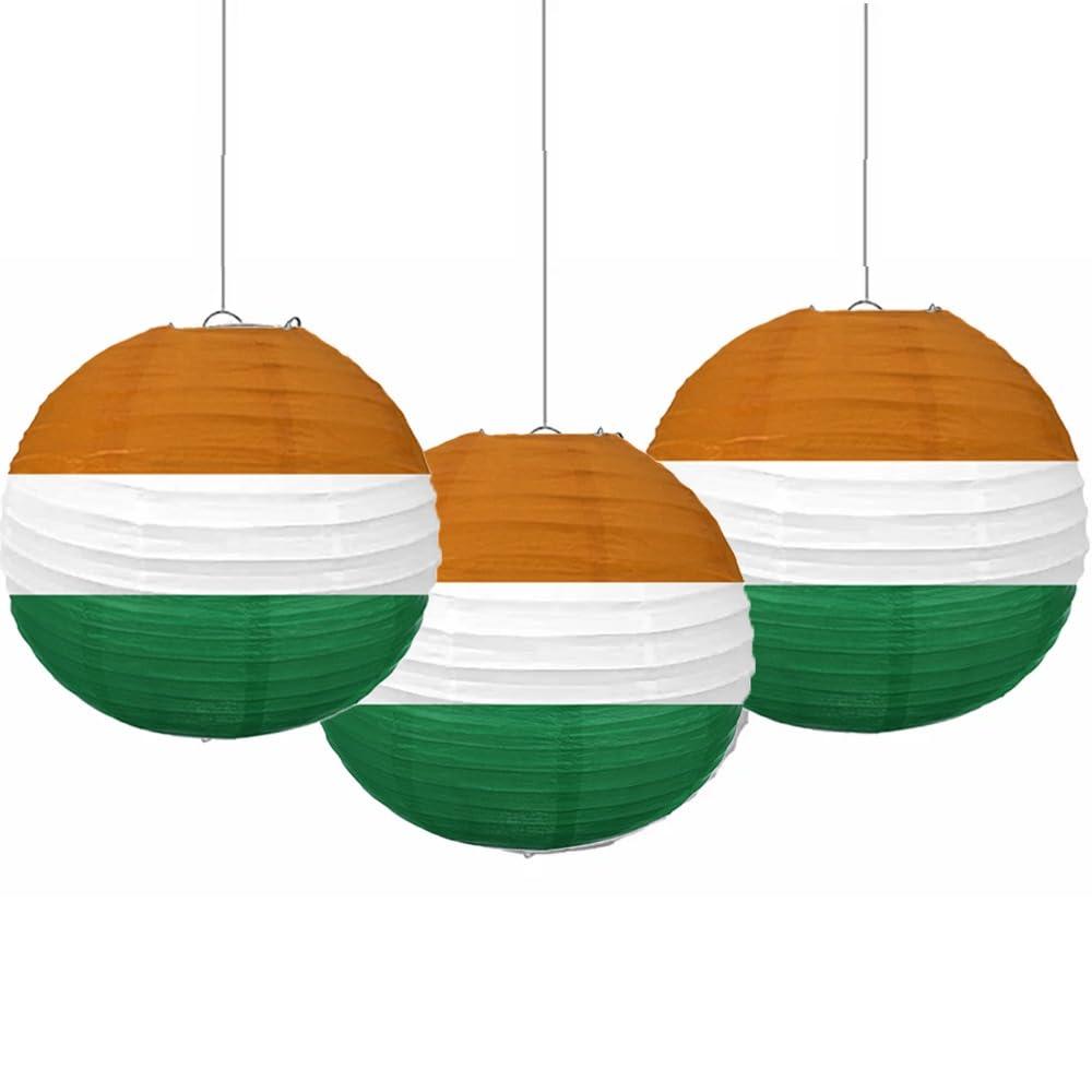 Tricolor Tiranga Paper Lantern for Republic Day, Independence Day - The Party Store