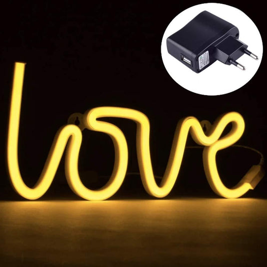 Love LED Light Sign Wall Hanging Light Tabletop Love Light - The Party Store