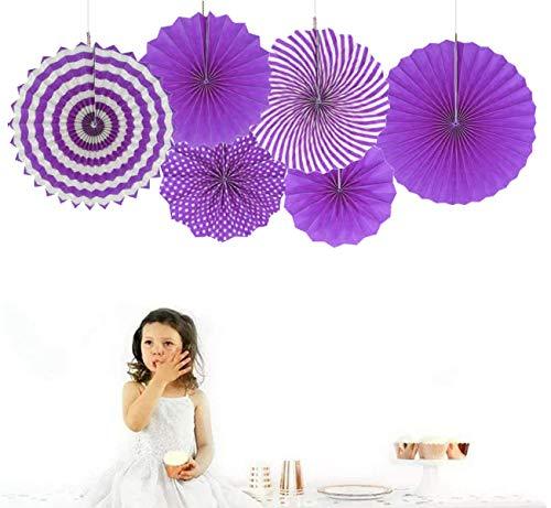 Multicolor Paper Fan Decorations for Weddings, Baby Showers, Birthdays, Holi, Lohri, Diwali festivals pack of 6 - The Party Store