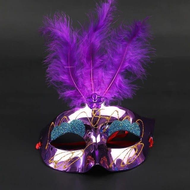 Feather Mask Venetian Party Eye Mask for Masquerade Carnival Fancy Dress mask - The Party Store