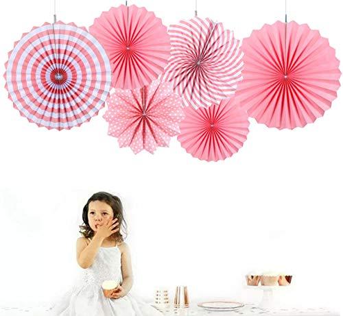Multicolor Paper Fan Decorations for Weddings, Baby Showers, Birthdays, Holi, Lohri, Diwali festivals pack of 6 - The Party Store