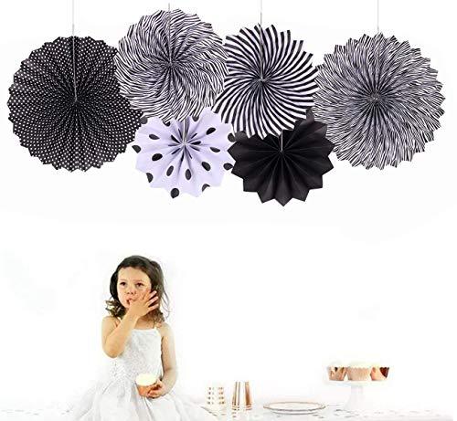 Multicolor Paper Fan Decorations for Weddings, Baby Showers, Birthdays, Holi, Lohri, Diwali festivals pack of 6 - The Party Store