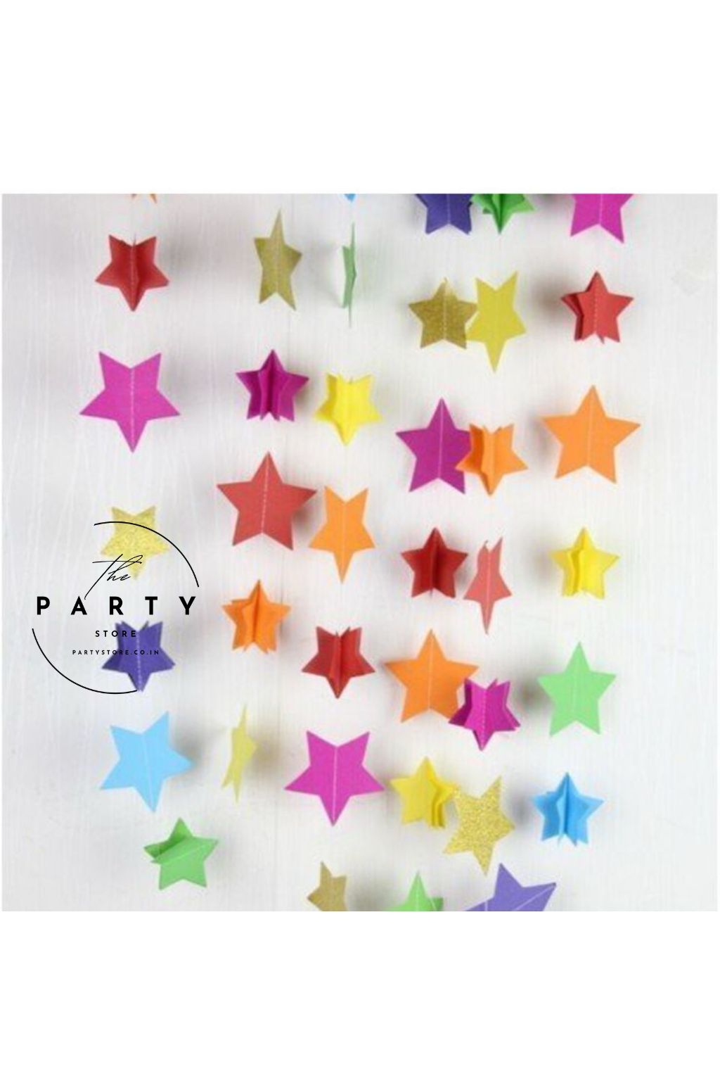 Glitter Paper Star Multicolours 4 Pcs Hanging