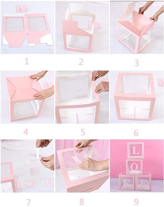 Red LOVE Balloon Cube Boxes - Party Decor | Party Supplies