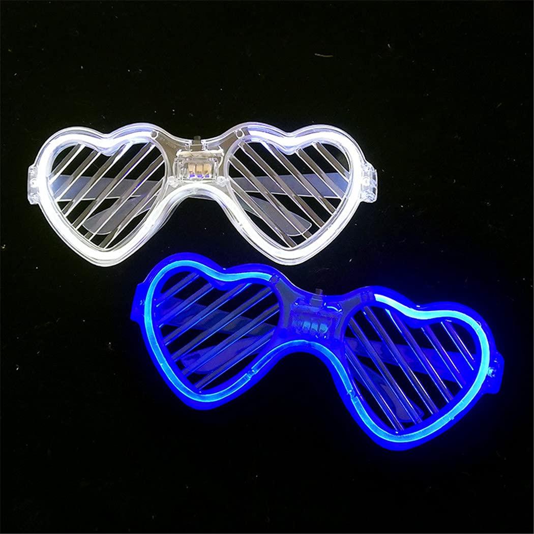 Heart Shaped Light up Glasses Favor Glow Unisex Glowing for Boys & Girls - The Party Store