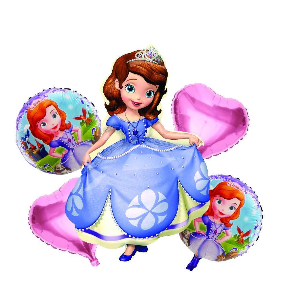 princess Foil Balloon Set of 5 pcs- kids Birthday, Chiller Party, baby shower Theme (Sofia) - The Party Store