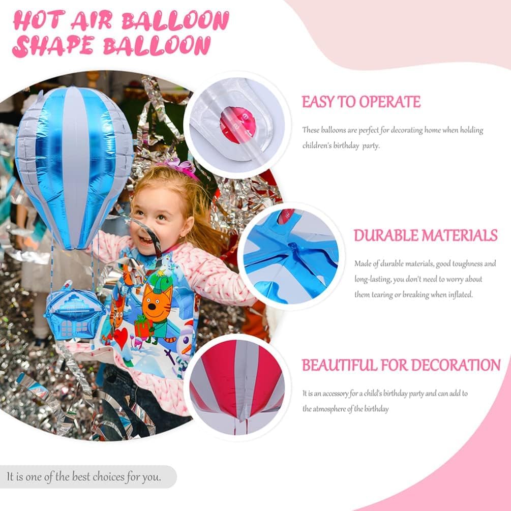 Parachute Shape Hot Air Balloon Foil Balloons Turkey Istanbul Theme (Pack of 4Pcs) - The Party Store