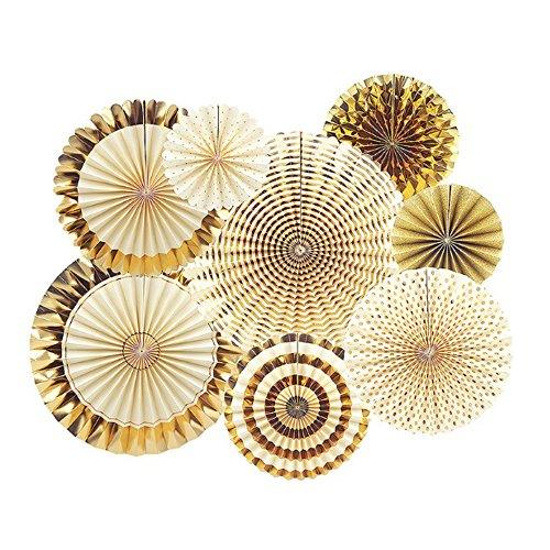 Multicolor Paper Fan Decorations for Weddings, Baby Showers, Birthdays, Holi, Lohri, Diwali festivals pack of 6 - The Party Store