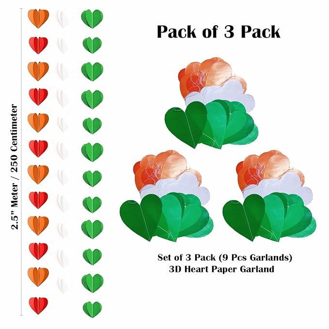 Tricolor Hanging Frills Garland for Independence Day | Republic Day Decoration - The Party Store