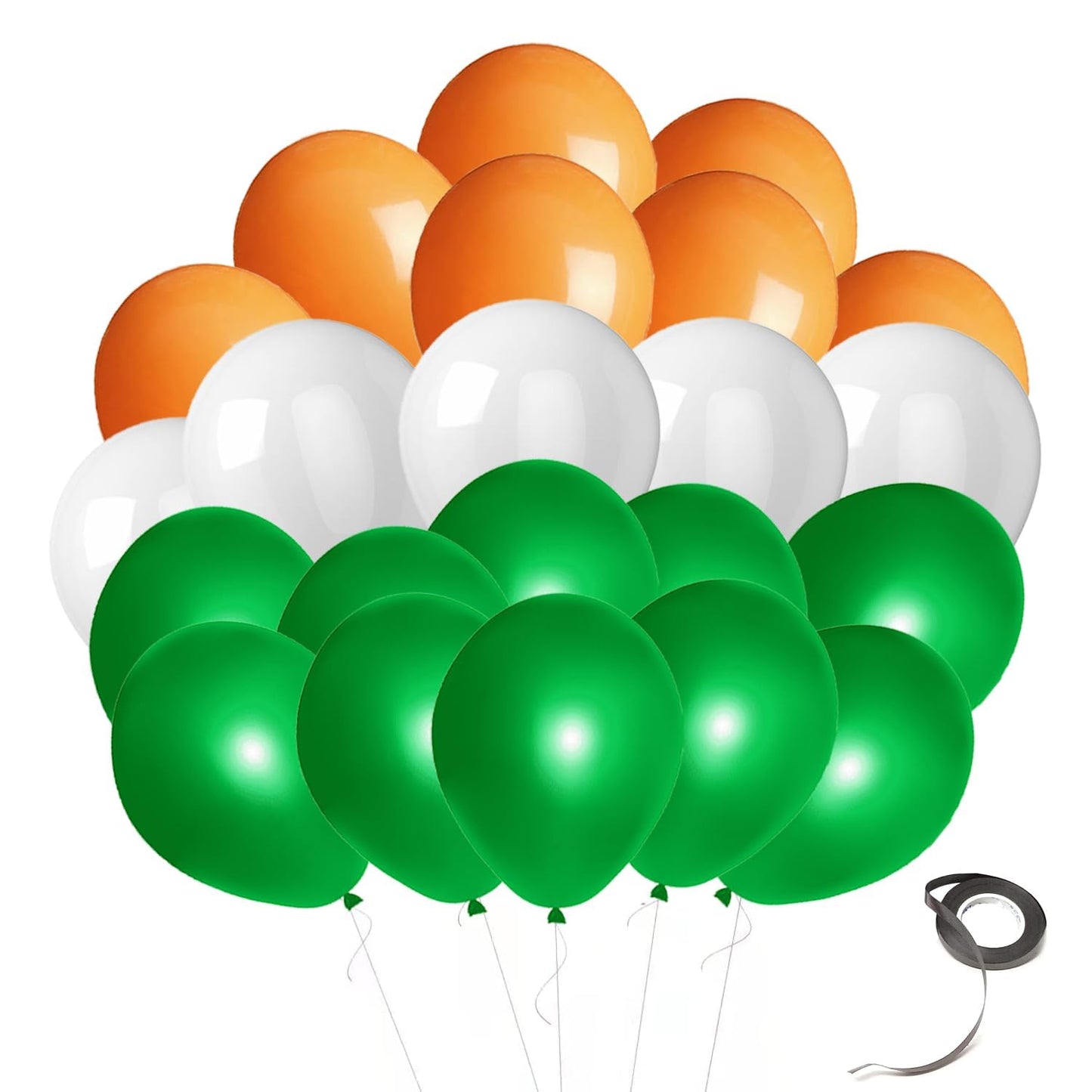 Tri Colour Balloon Decorations For Happy Republic Day,Independence Day,15 August,26 January Balloon Decoration, For Offices, Schools, Colleges,Society, Parties, Home Size 9" Inch 75 pcs