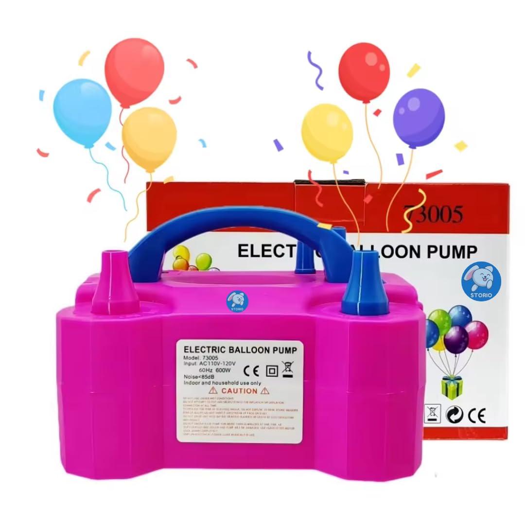 Electric Balloon Inflator With Dual Nozzles - Ideal For Birthday Parties, Multi-Color,1 Piece - The Party Store