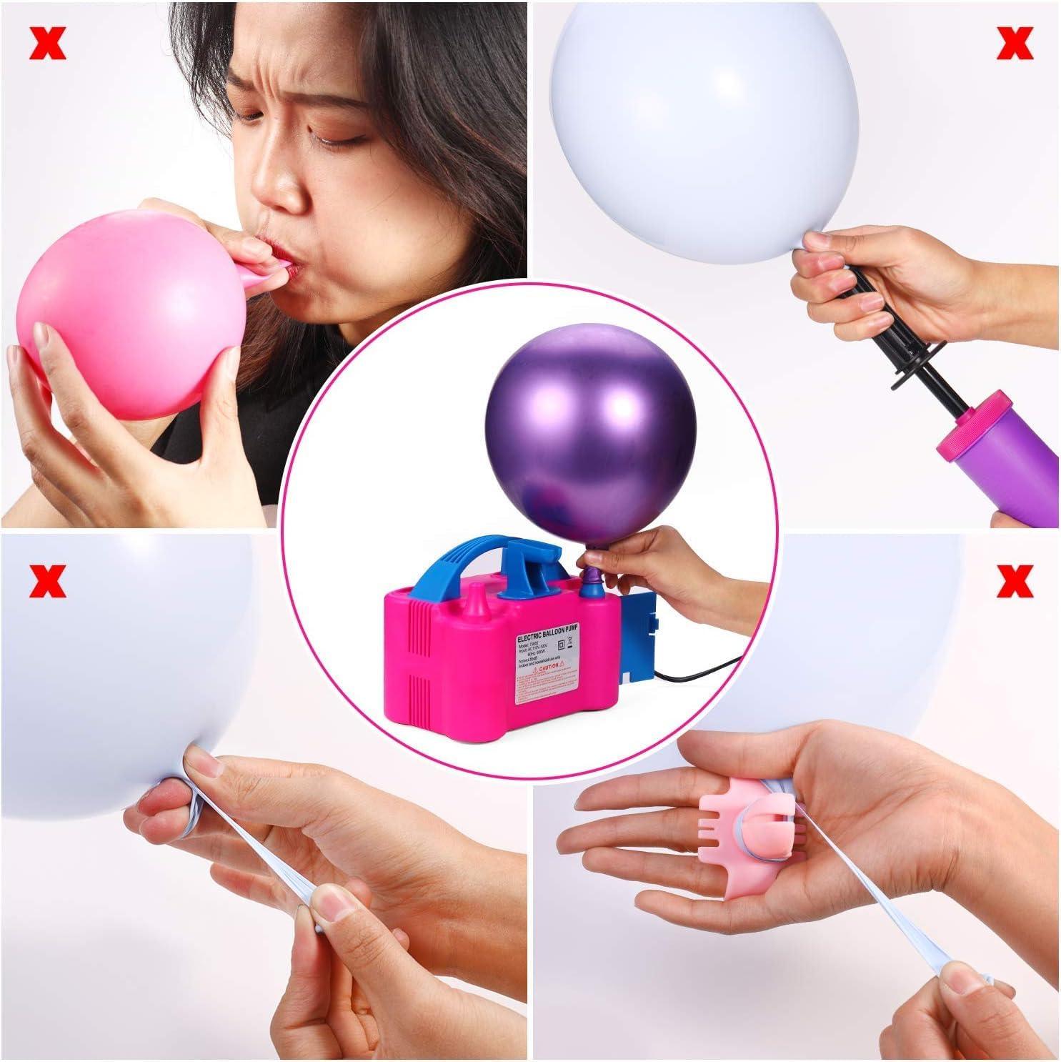 Electric Balloon Inflator With Dual Nozzles - Ideal For Birthday Parties, Multi-Color,1 Piece - The Party Store