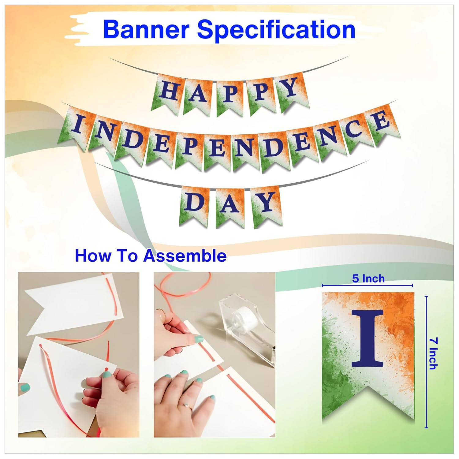 happy Independence Day Paper Banner