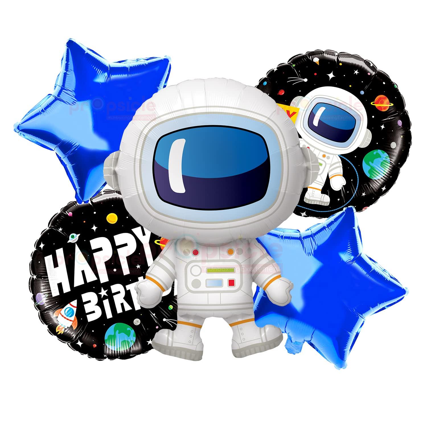 Astronaut Theme helium inflatable Birthday Decorations Foil Balloon Pack of 5 - The Party Store