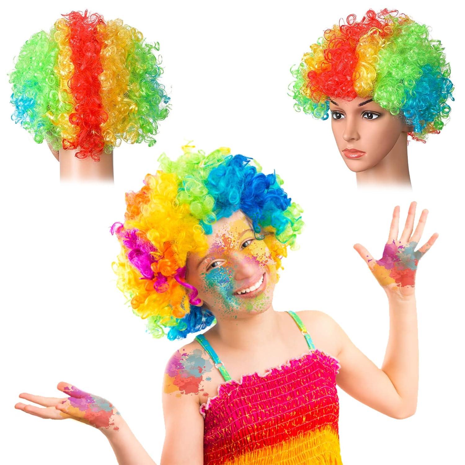 Colorful Hair Wigs for Men, Women, & Kids - Perfect for Holi celebration Pack of 2 - The Party Store