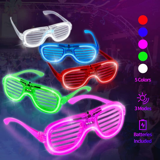 Renowned events Light up Shutter led neon Rave Glasses Glow in dark Party Eyeglass - The Party Store