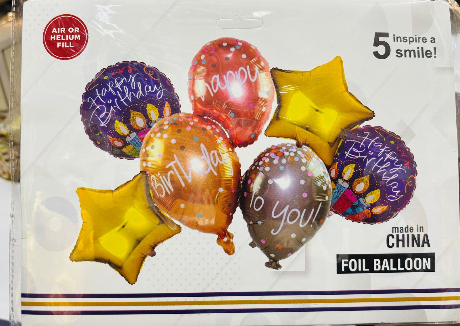 Premium Happy Birthday Helium Inflatable balloon Bunch