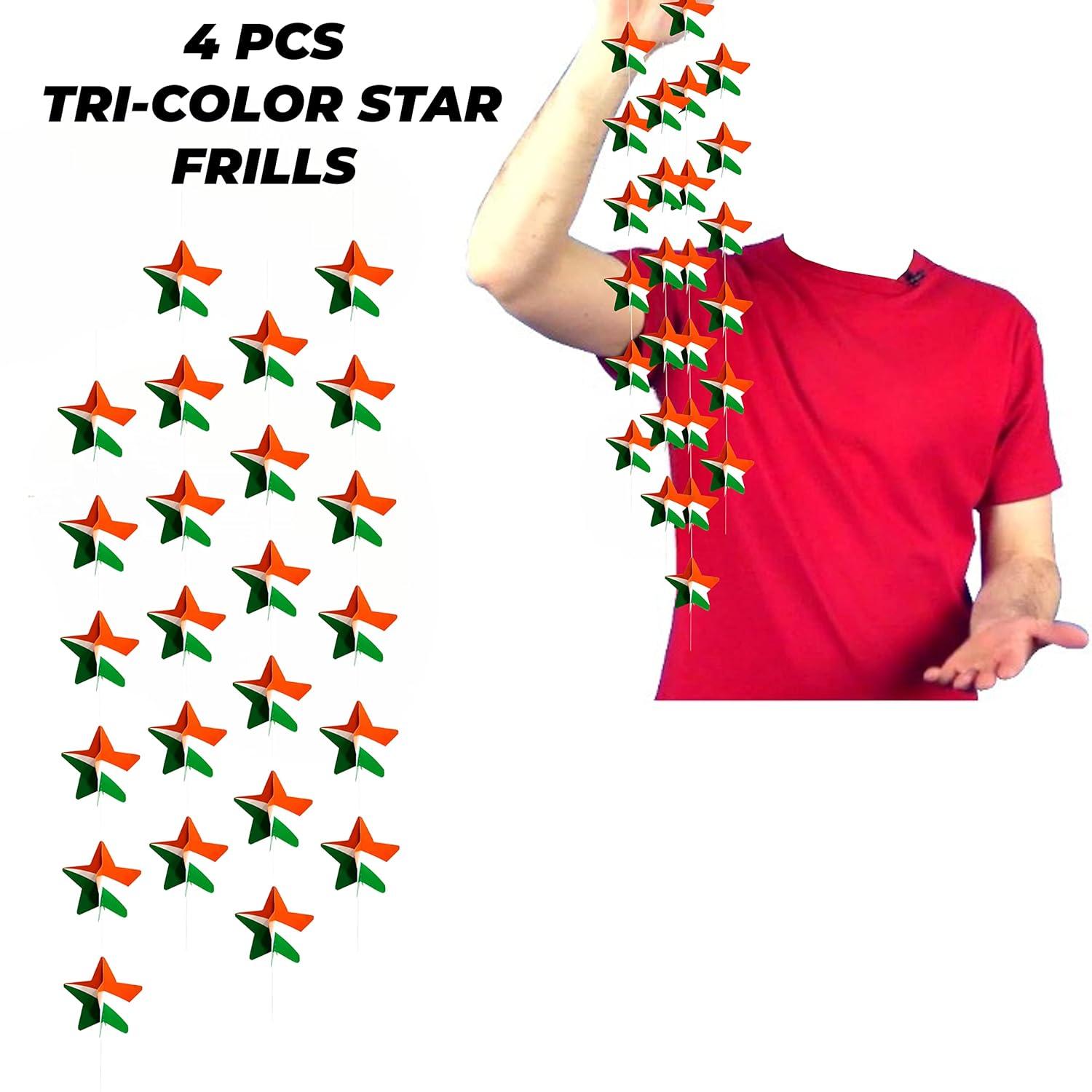 Tricolor Hanging Frills Garland for Independence Day | Republic Day Decoration - The Party Store