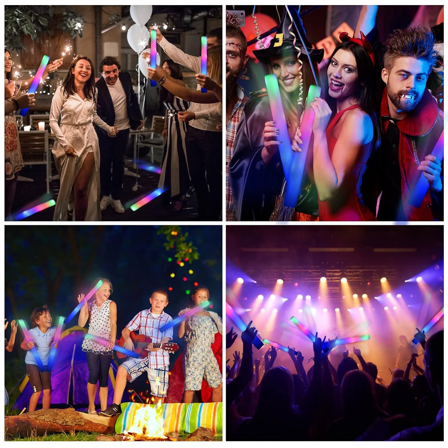 Renowned Events Light Up LED Foam Stick. This 16" reusable foam stick for Dancing/Concerts and Sporting Events or Cheer Up in Weddings, Parties, and Dancing - The Party Store