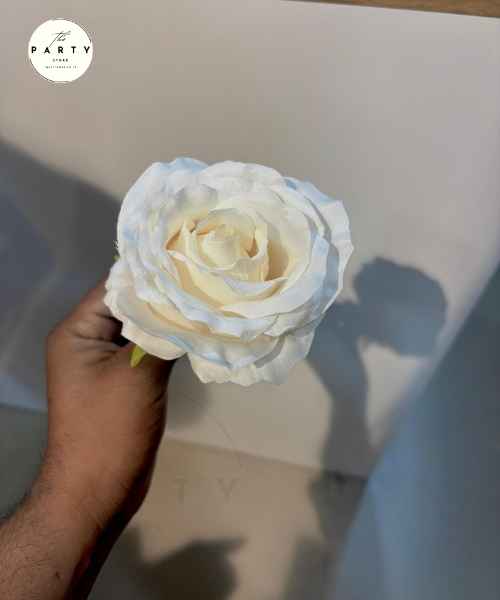 Elegant Artificial Cream Rose – Realistic Silk Flower for Décor & Events