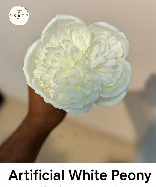 Artificial White Peony – Realistic Silk Faux Flower