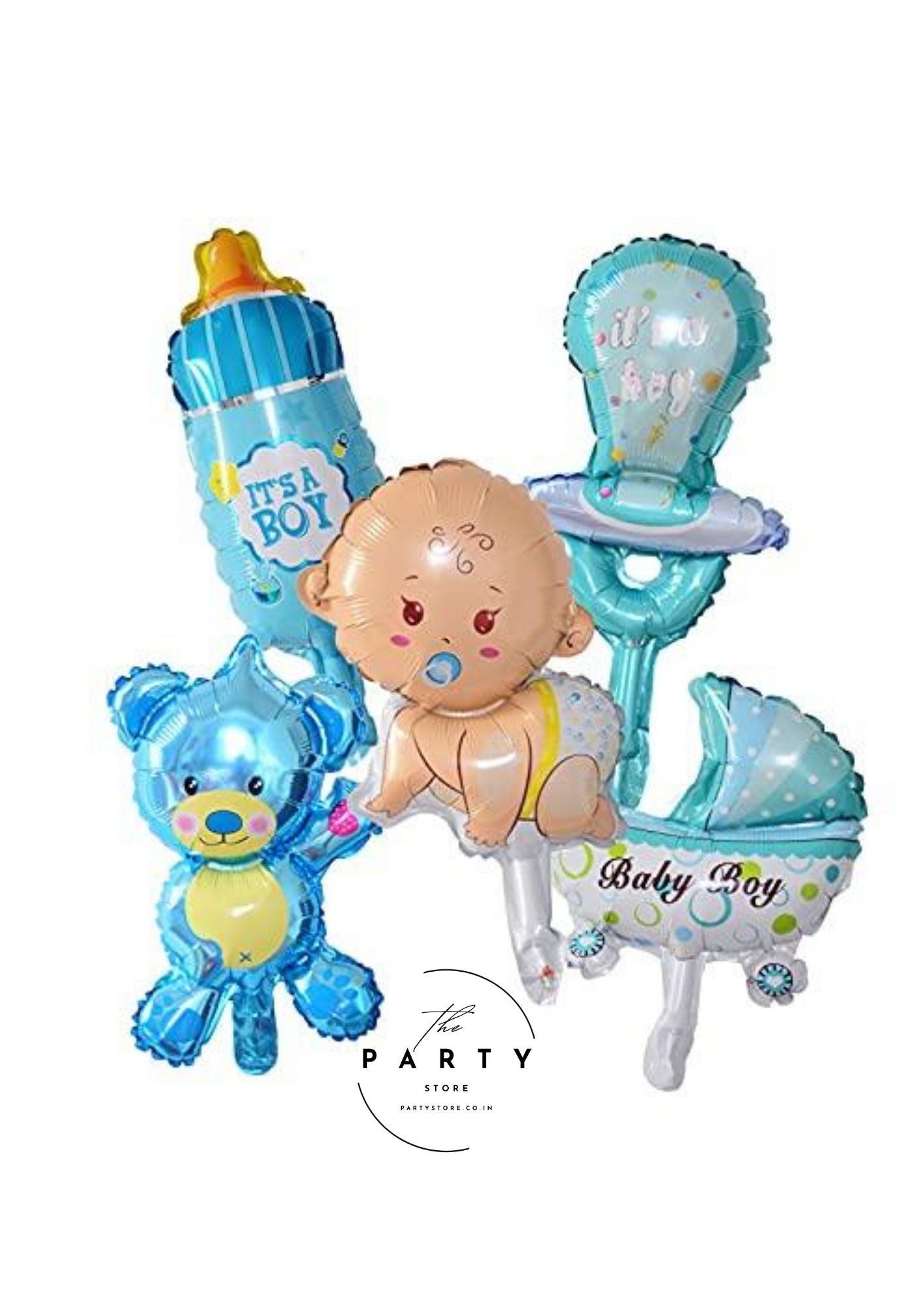 Baby Boy Foil Balloon for Baby Shower Decoration (Pack of 5Pcs)