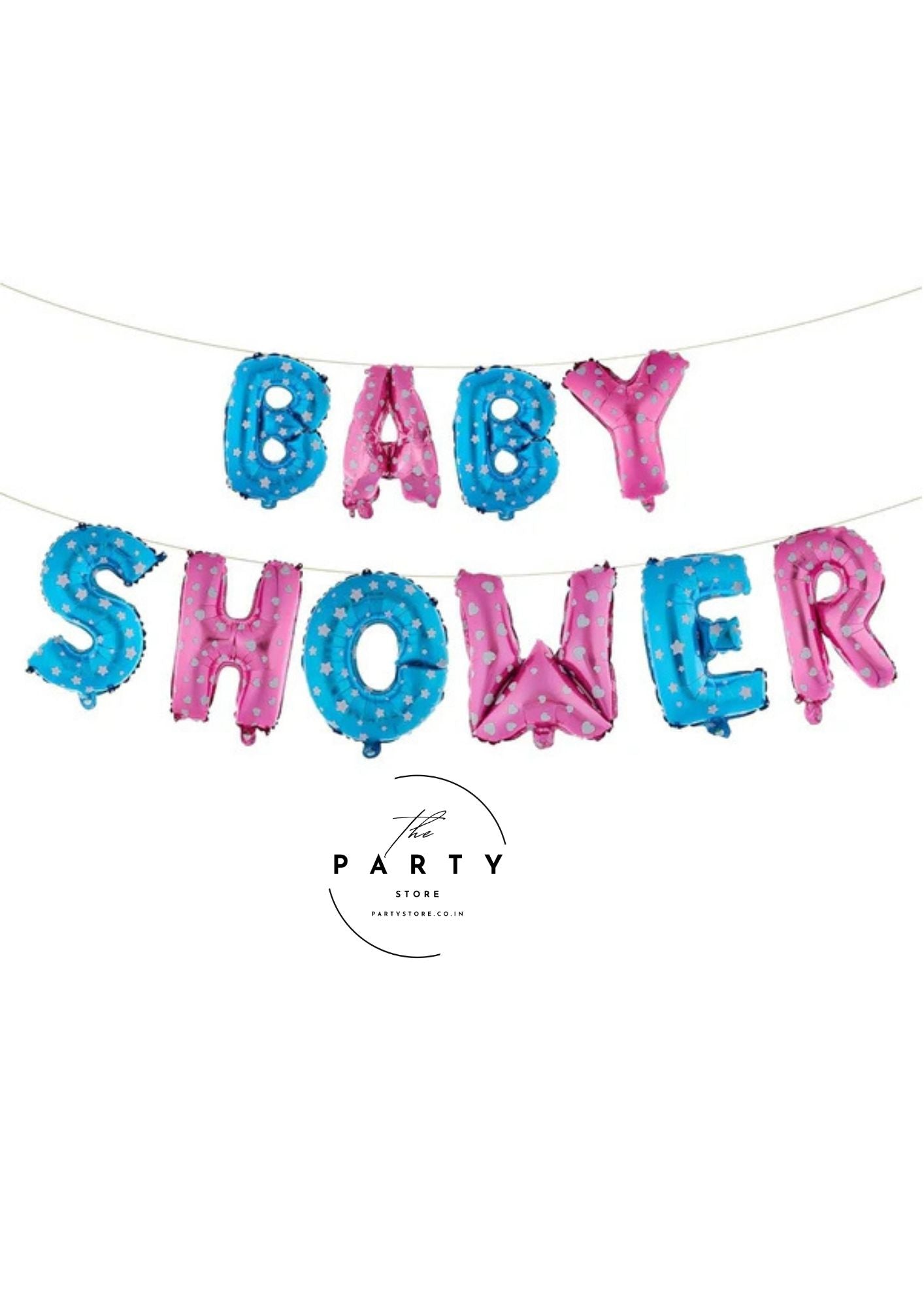 Baby Shower Theme Foil Balloon Banner Combo - Set of 10Pcs