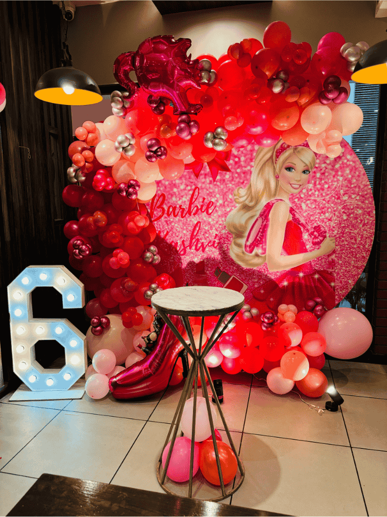 Barbie Birthday Party Decorations with Backdrop Setup | Girls Birthday Decor