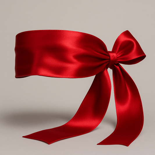 Premium satin blindfold fabric designed for romantic proposals and elegant celebration