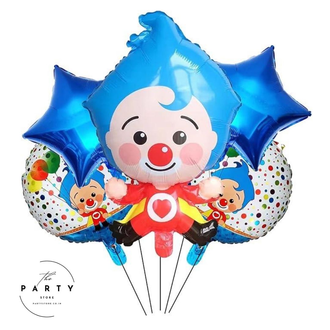Clown Joker Theme Foil Balloons Party Decoration (Pack of 5Pcs)