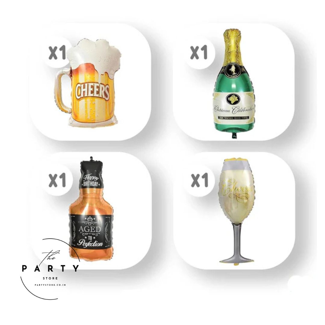 Cocktail Theme Foil Balloon for Bachelor Party Decoration