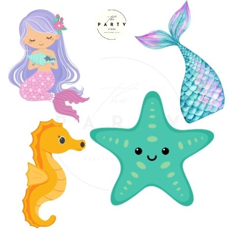 Mermaid theme Kids Party Cutouts