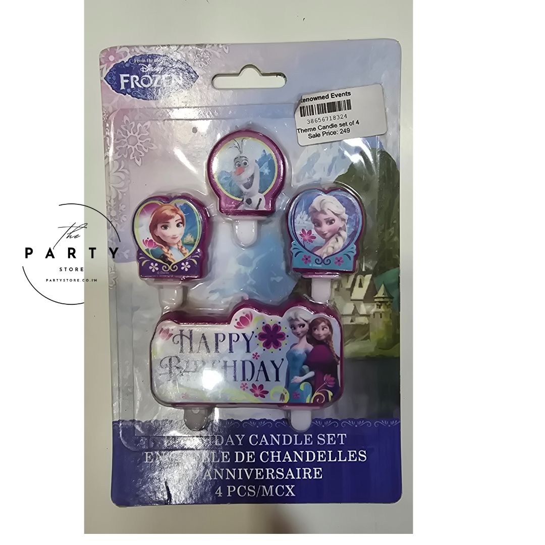 Frozen theme candle set of 4