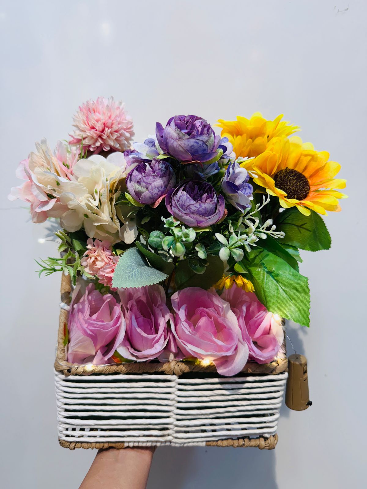 Flower Basket with Flower Bunches