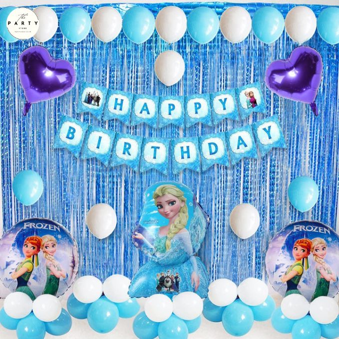 Frozen Theme Birthday Decorations - 38 Pcs Birthday Decorations Kit for Kids Party