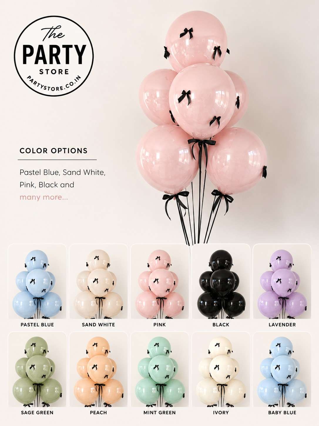 Premium Large Helium Balloon Bouquet – 6 Pcs | The Party Store