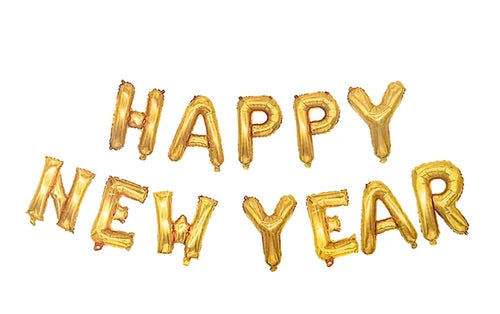 Gold Happy New Year Foil Balloon Banner | New Year Party Decoration
